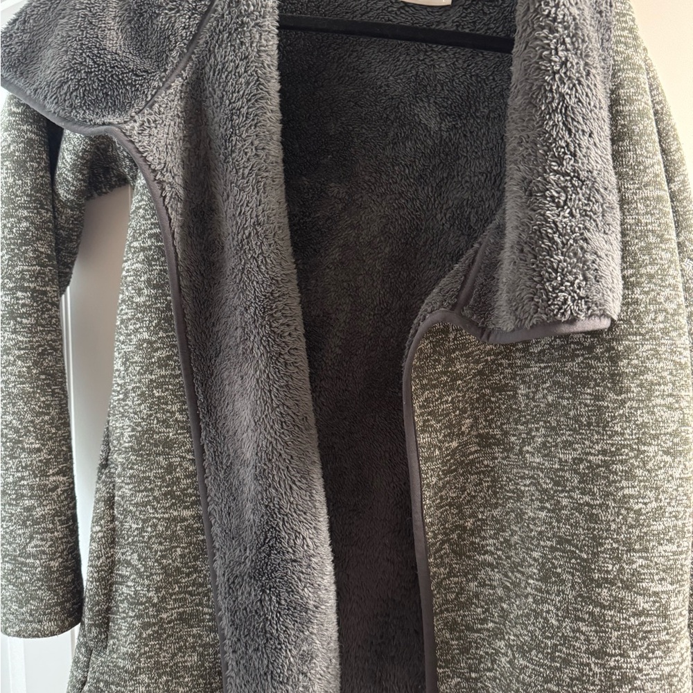 Cozy Gray Open Front Cardigan